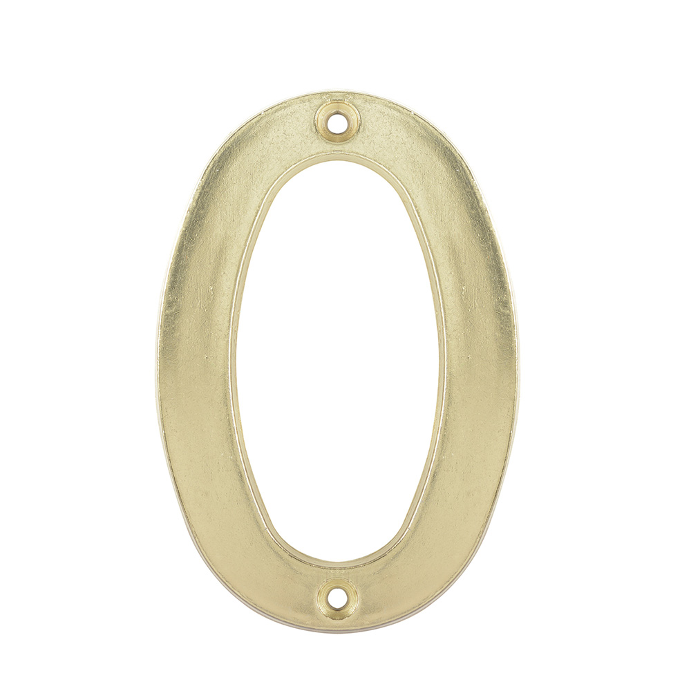 Número 0 slim 4″ latón brillante Lock