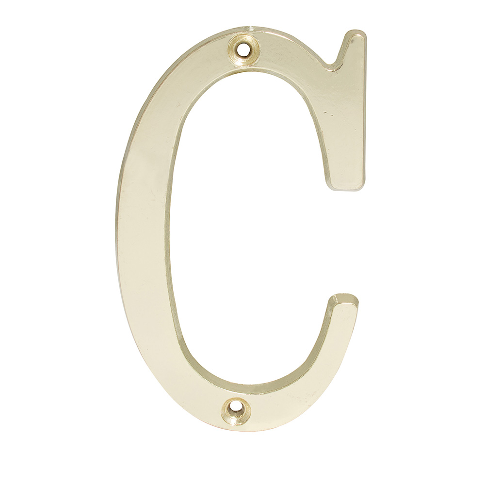 Letra C slim 4″ latón brillante Lock