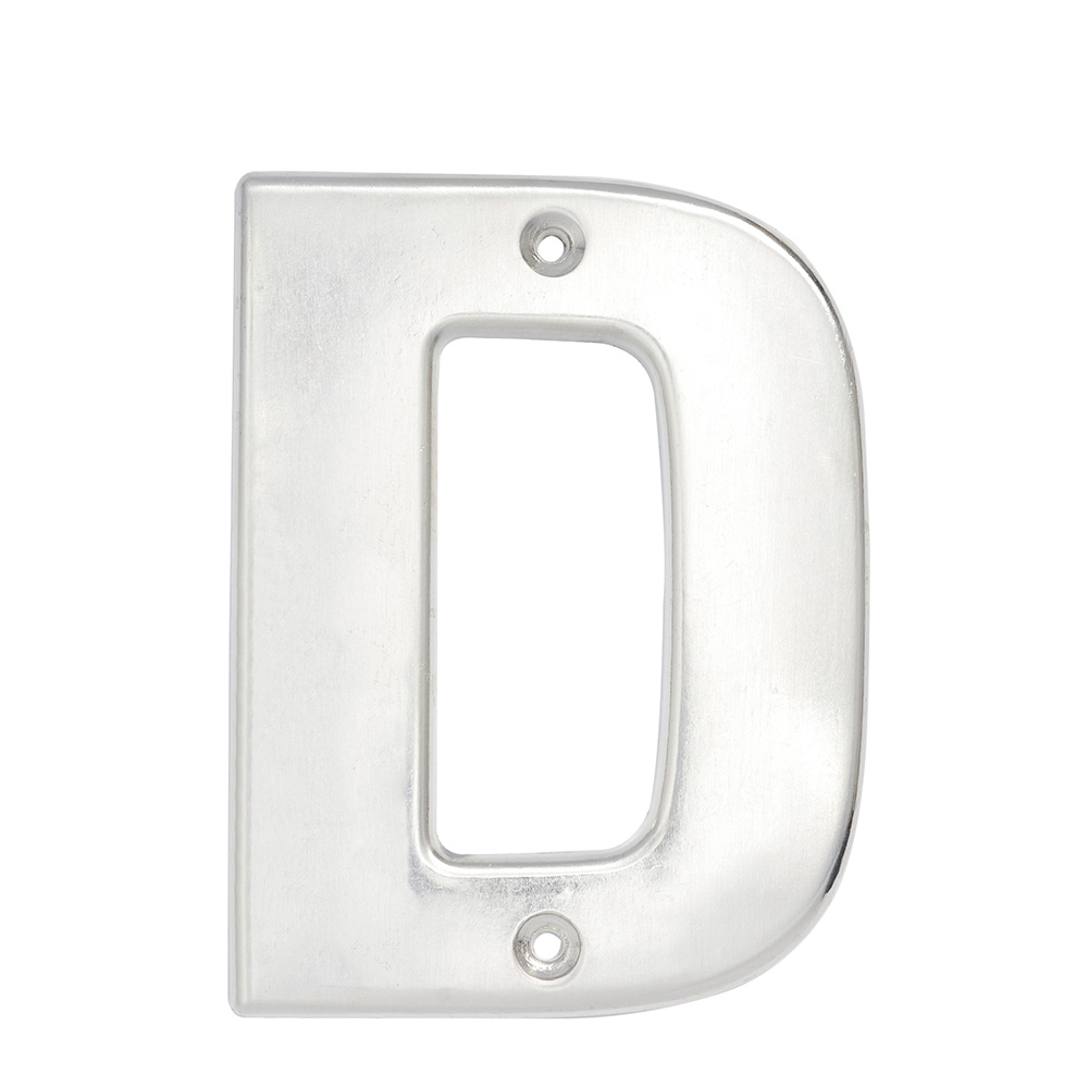 Letra D bold 4″ cromo satinado Lock