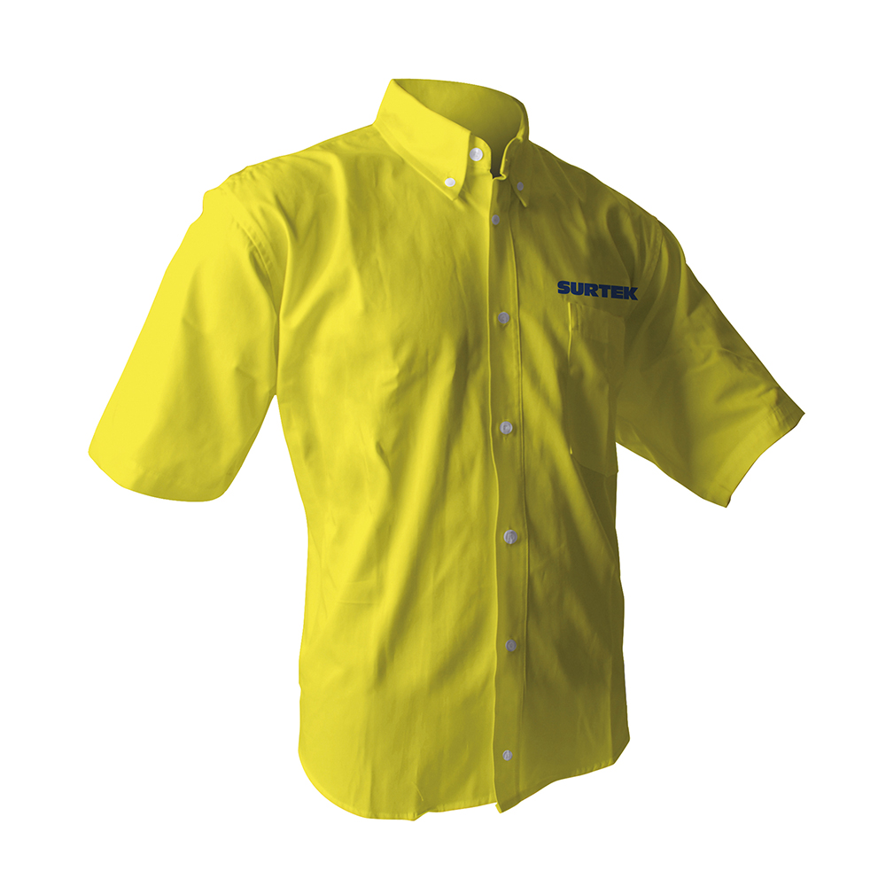 Camisa de manga corta para caballero, color amarillo talla L Surtek