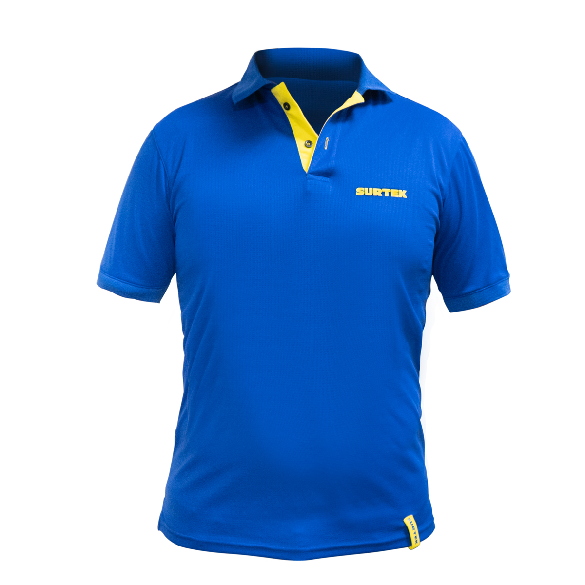Playera tipo polo dry fit para caballero color azul talla L Surtek PFL