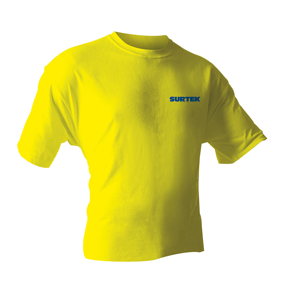 Playera cuello redondo color amarillo talla L Surtek PLA101L
