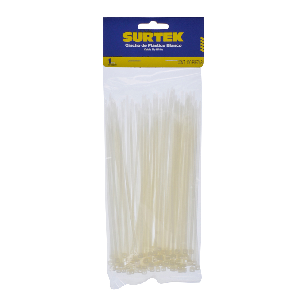 114200 Plastic cable Tie natural color 100 pieces 100 x 2.5mm Surtek