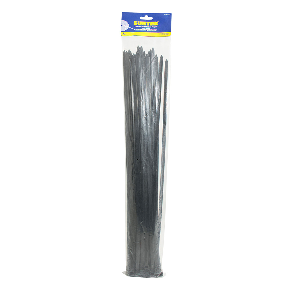 114211 Plastic cable Tie black color 50 pieces 203 x 4.6mm Surtek