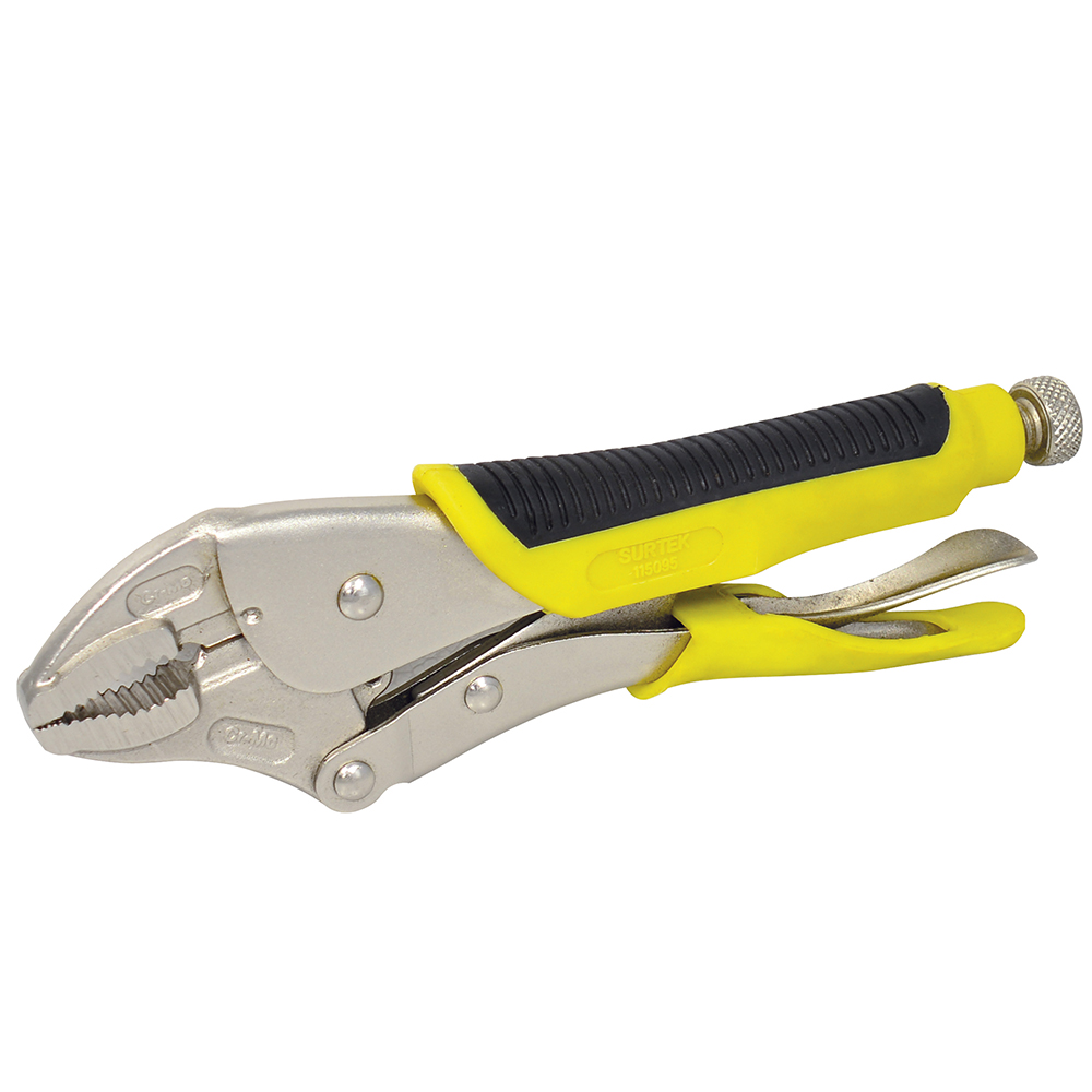 115095 Bi-material Curved jaw locking pliers 10" Surtek