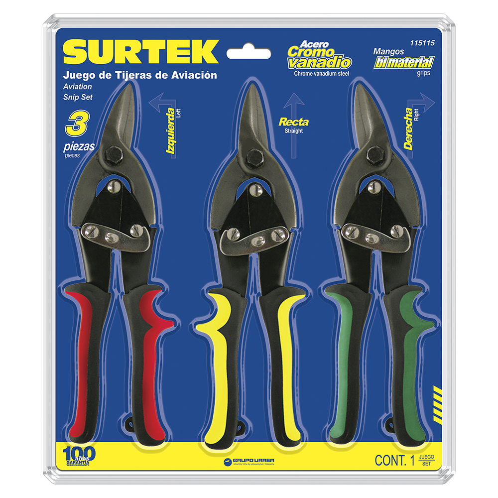 115115 Aviation snip set, 3 pieces Surtek