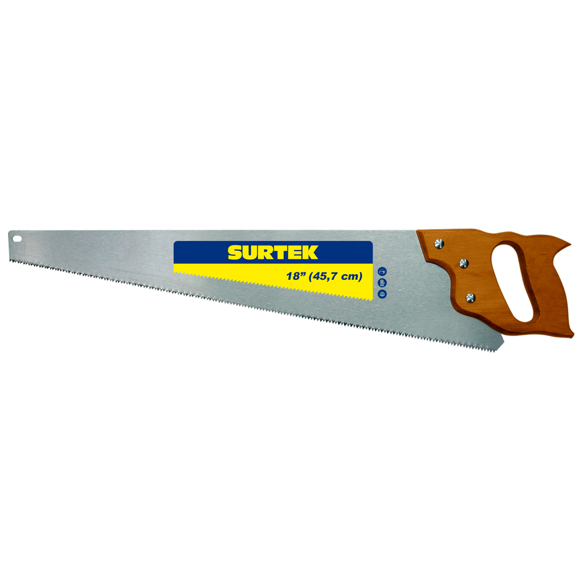 120245 Triple edge handsaw with wood handle 18" Surtek