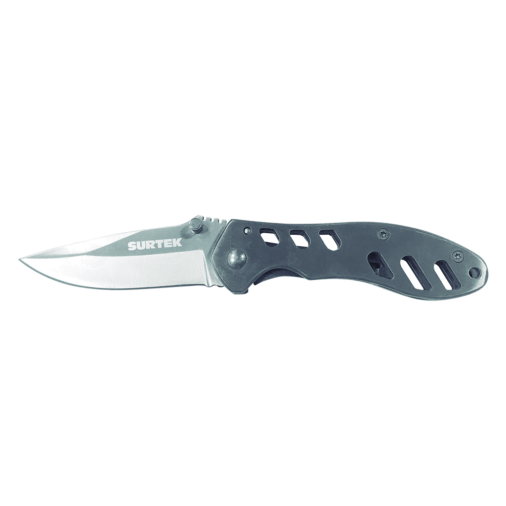 120562 Folding knife with stainless steel handle, 1 blade Surtek