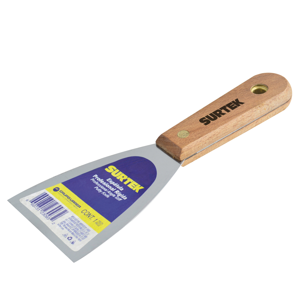 123081 Rigid spatula wooden handle 1" Surtek