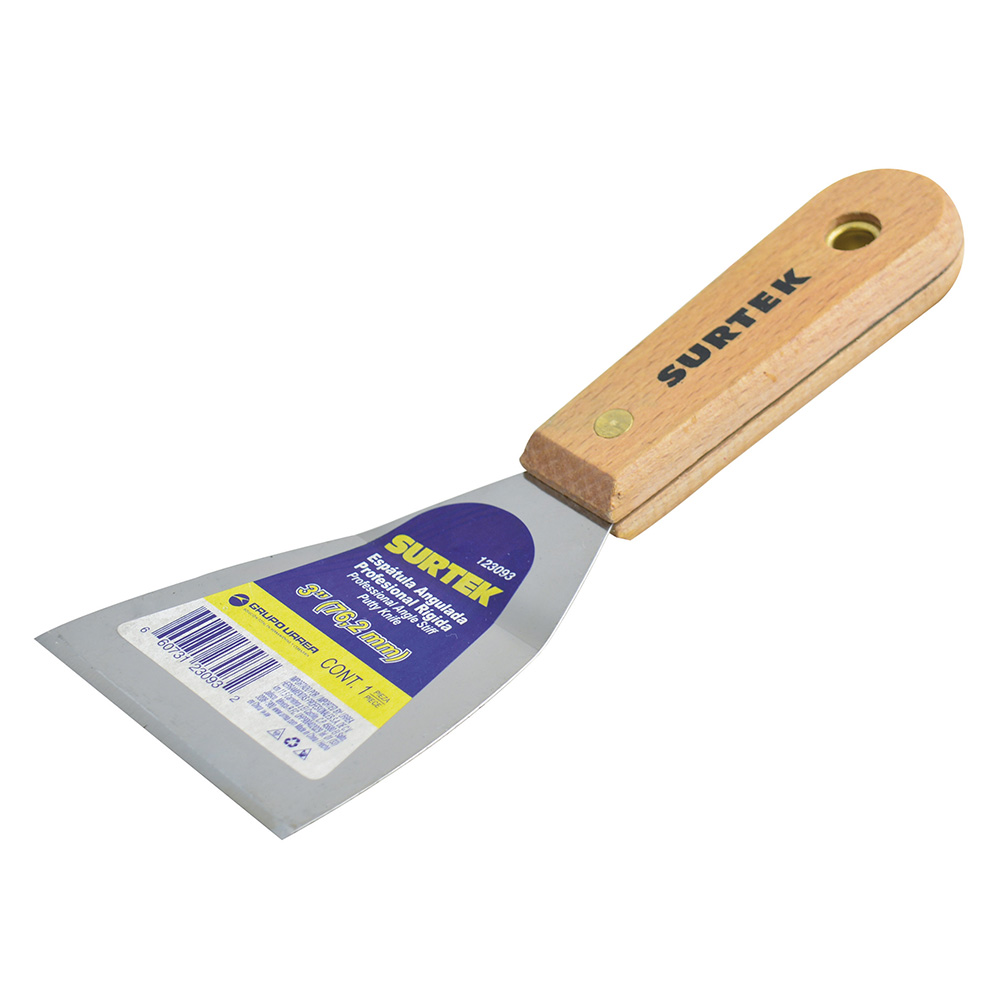 123093 Angled spatula wooden handle 3" Surtek