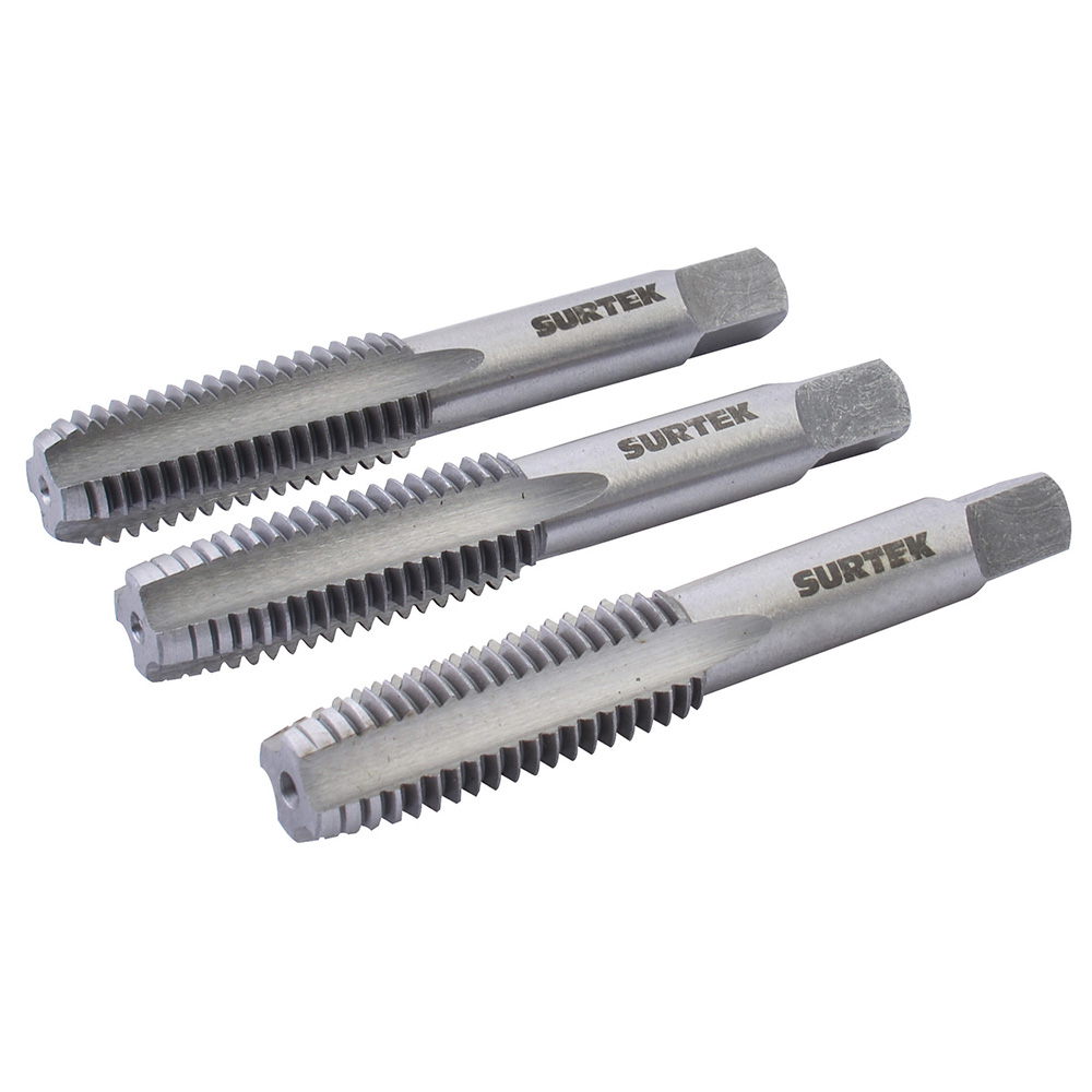 123560 High-speed steel tap set, 3 pieces 5/16"-18NC Surtek