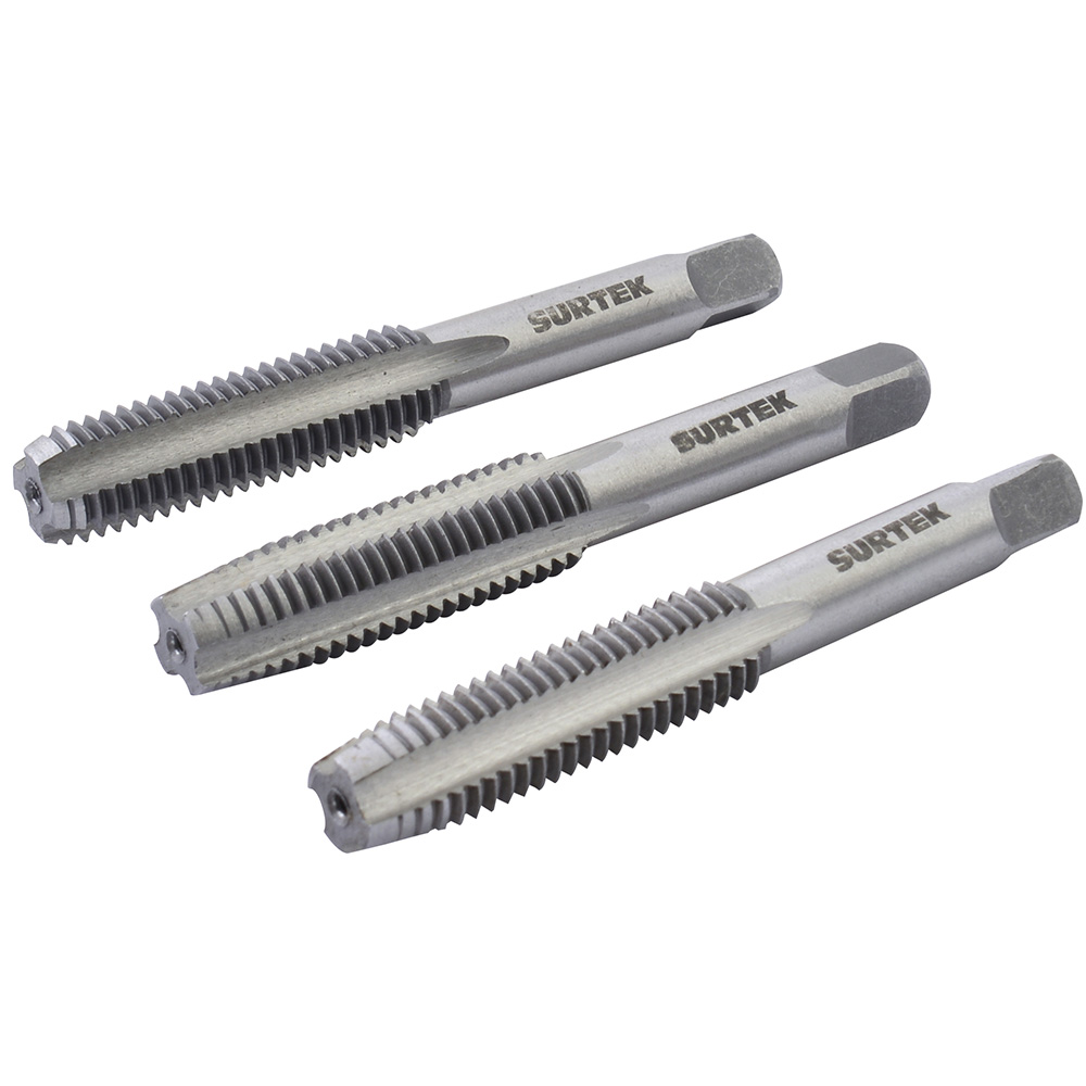 123860 Carbon steel tap set, 3 pieces M4 x 0.7 Surtek