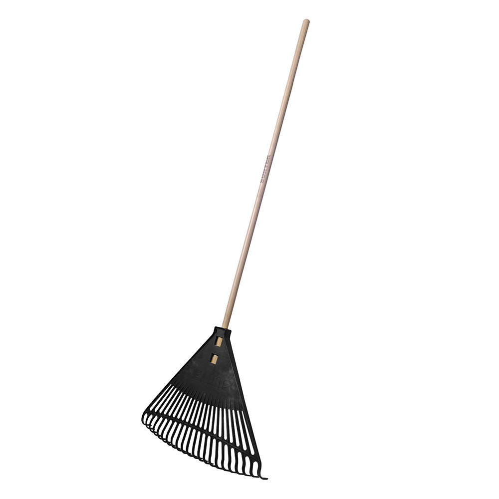 132052 Black plastic garden leaf rake with 22 teeth Surtek