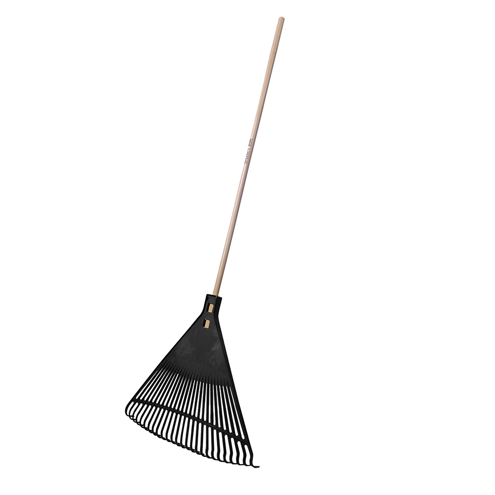 132053 Black plastic garden leaf rake with 26 teeth Surtek