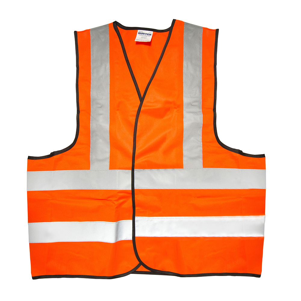 Imagen para Chaleco de seguridad con cintas reflejantes plateadas naranja unitalla de Grupo Urrea