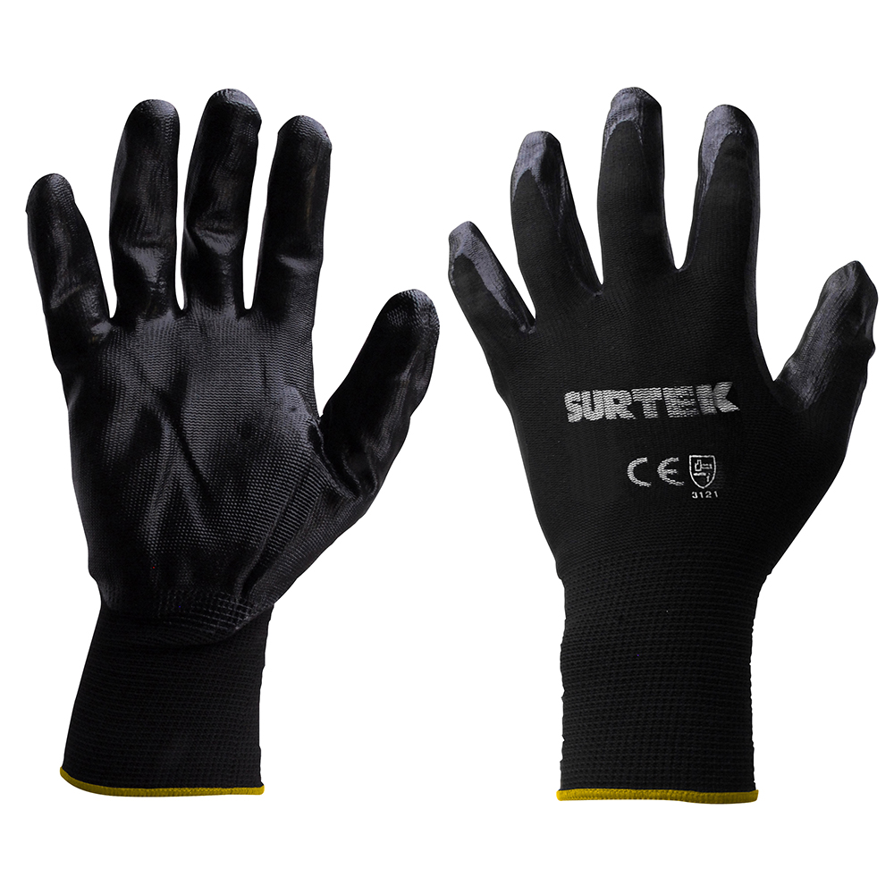 137404 Medium size nylon gloves with nitrile coating Surtek