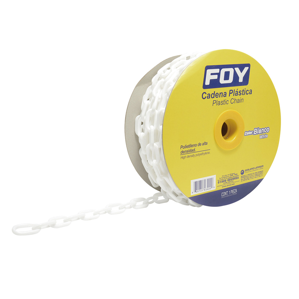 Imagen para Cadena plástica 6mm x 1/4" 25m blanca de Grupo Urrea Imagen para Cadena plástica 6mm x 1/4" 25m blanca de Grupo Urrea