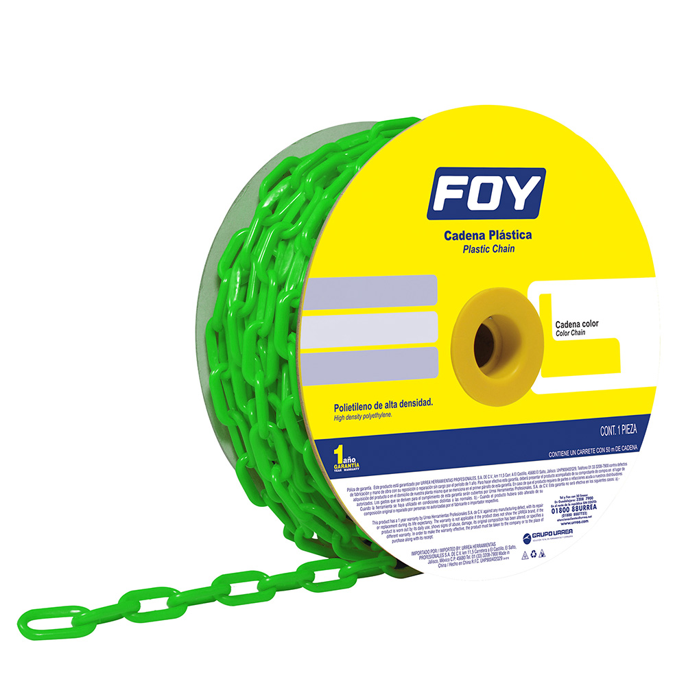 Imagen para Cadena plástica 3mm x 1/8" 50m verde de Grupo Urrea Imagen para Cadena plástica 3mm x 1/8" 50m verde de Grupo Urrea