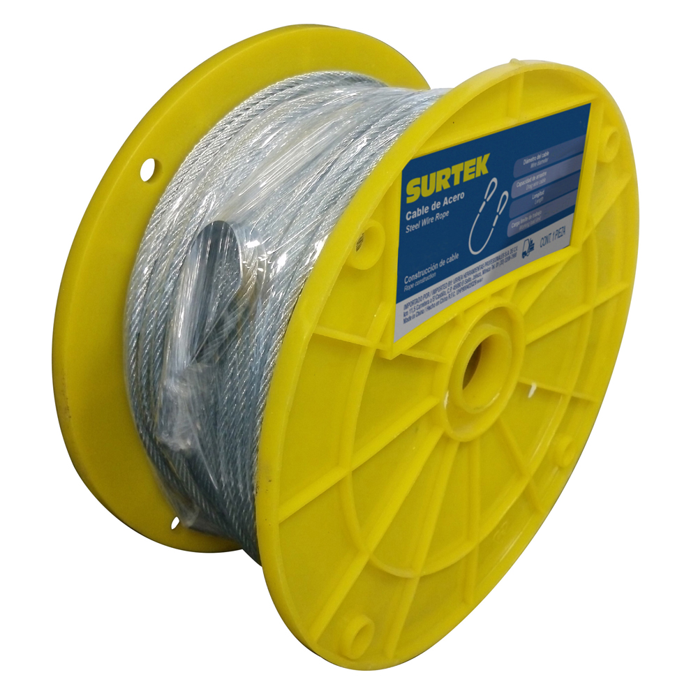 Imagen para Cable de acero con PVC 7x7, 1/8" x 76m de Grupo Urrea