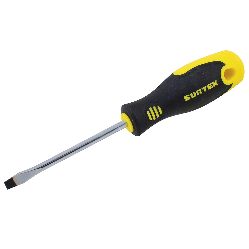 D220 Bi-material screwdriver round shank flat tip 5/16x10" Surtek