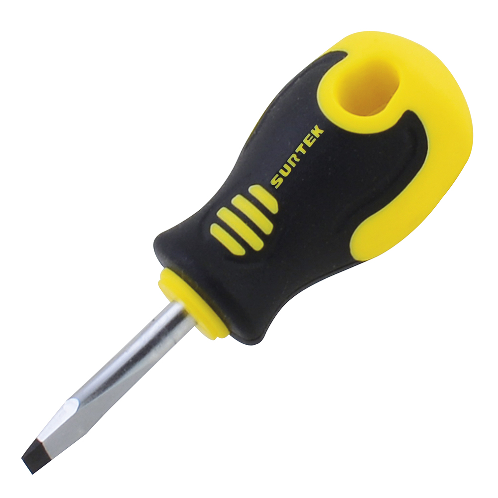 D252 Bi-material mini screwdriver round shank flat tip 1/ 4"x1 -1/ 2" Surtek