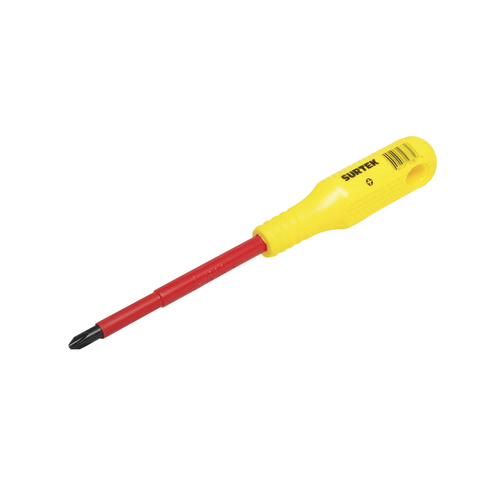 D401V 1000V Insulated screwdriver round shank Phillips® #1x3" Surtek