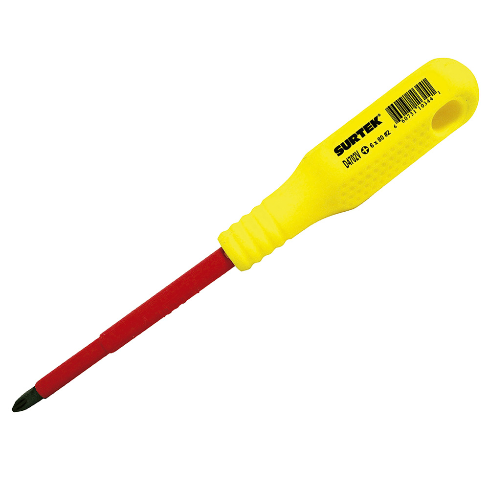 D402V 1000V Insulated screwdriver round shank Phillips® #2 x 4" Surtek