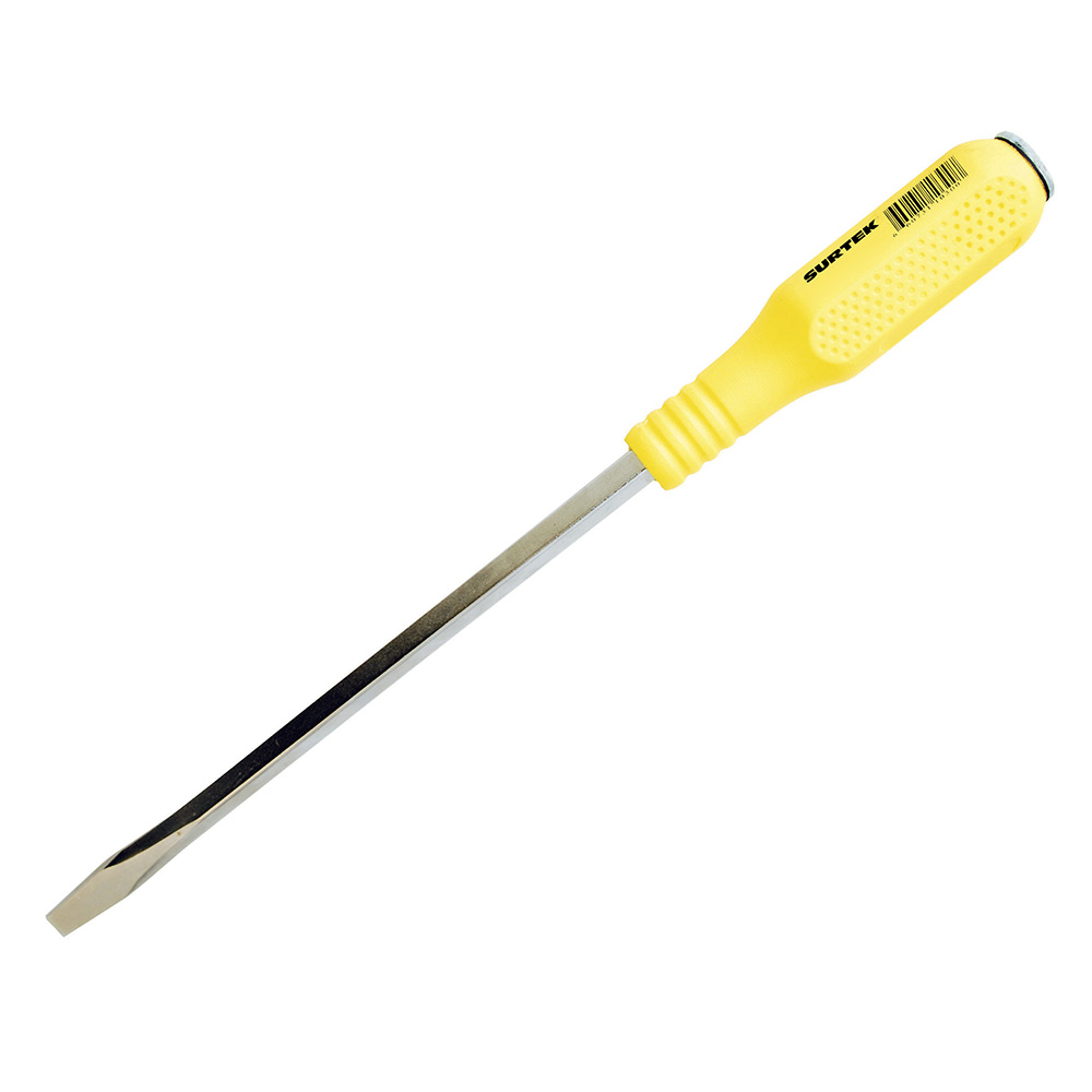 D404G Yellow hitting screwdriver square shank flat tip 1/4x4" Surtek