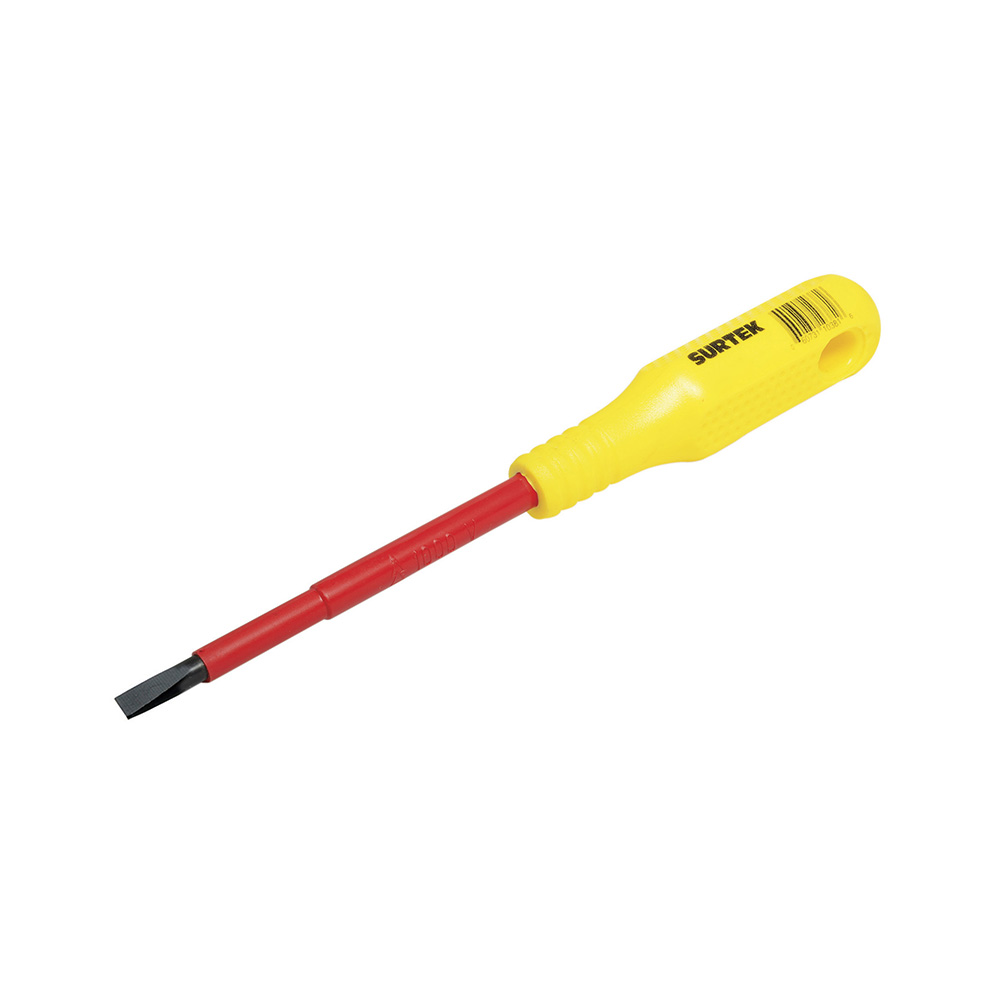 D414V 1000V Insulated screwdriver round shank cabinet 5/32 x 4" Surtek