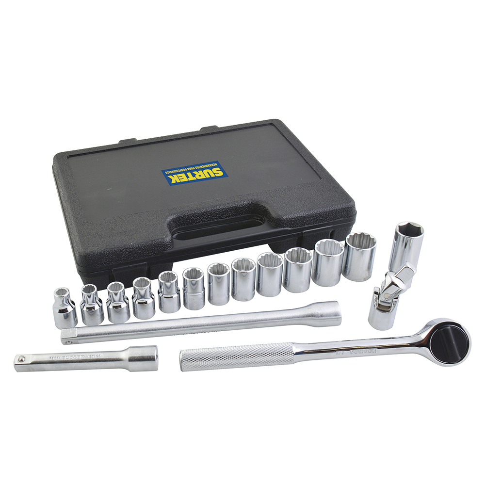 F5800M 17 metric Socket set and accessories 1/2” Surtek