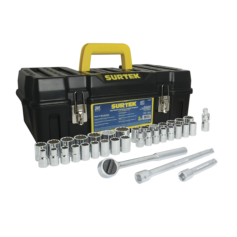 F5801C 36 Socket set and accessories 1/2" Surtek