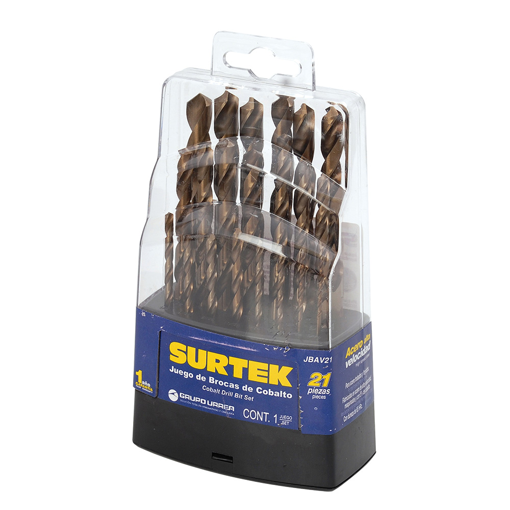 JBAV21 Set of 27 high-speed steel drill bits with cobalt Surtek