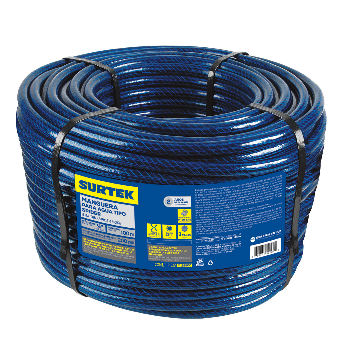 M12S100 Spider garden hose 1/2" 100m reel