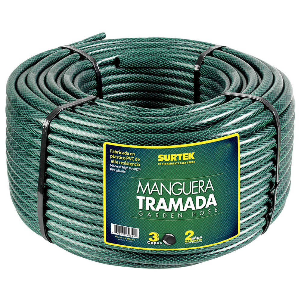 M1T100 Green woven garden hose 1" 100m reel Surtek