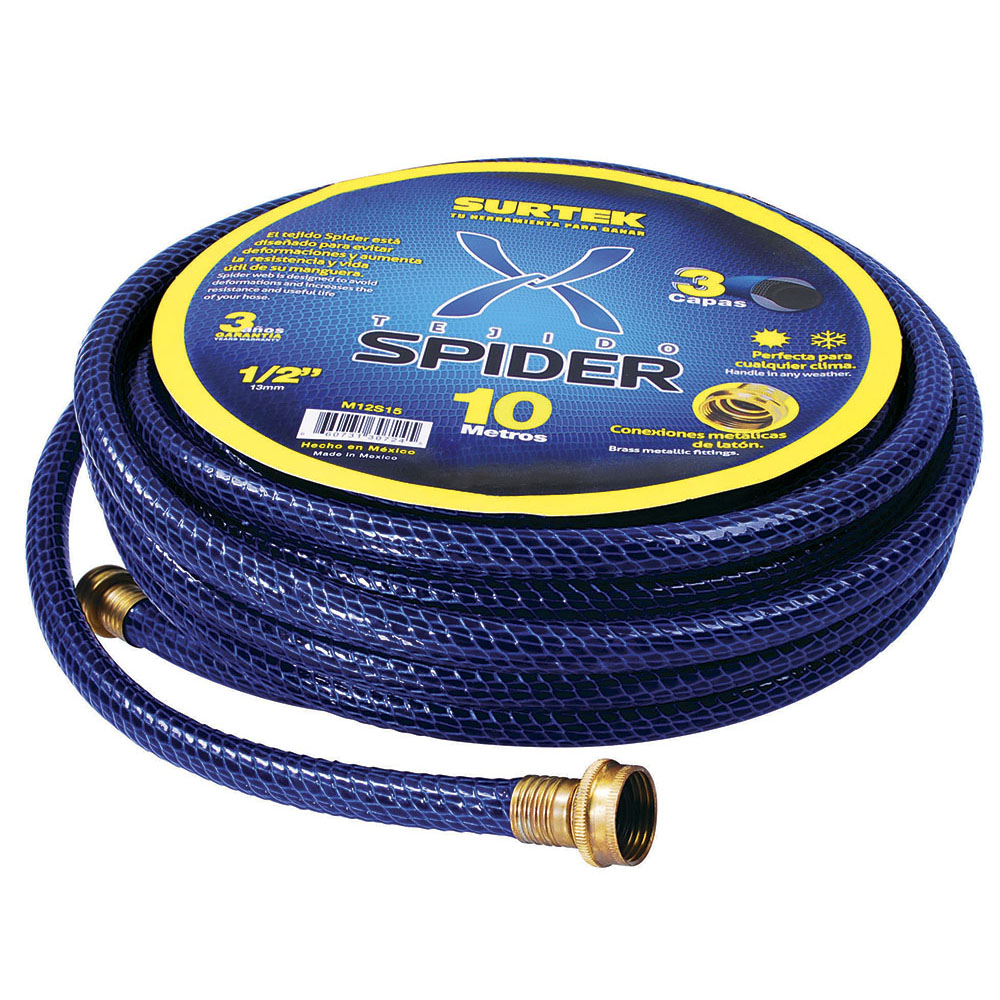 M34S25 Spider garden hose with metallic connector 3/4" 25m reel Surtek