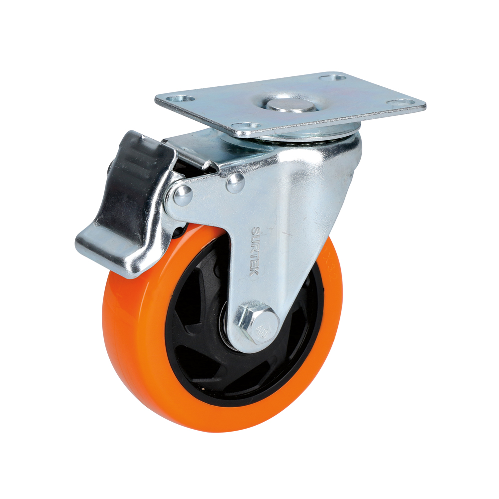 RV5B Rotary PVC caster with brake 2" Surtek