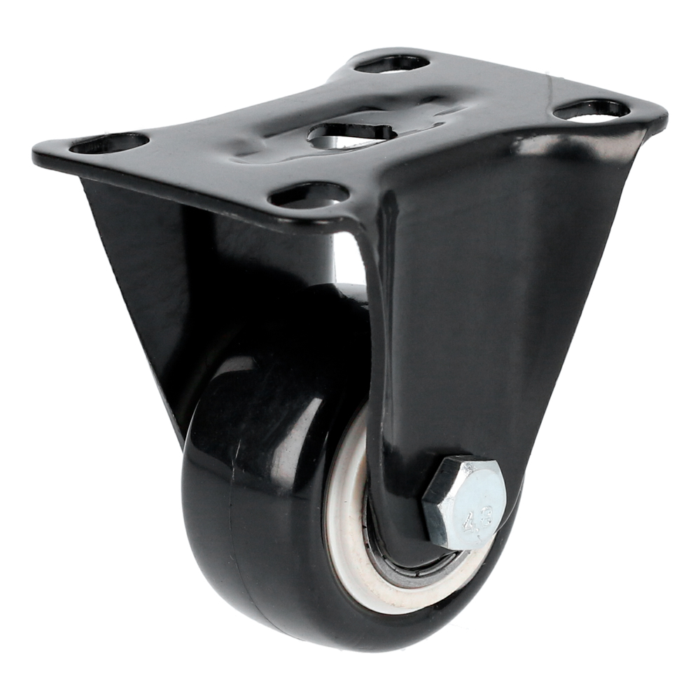 RVN5F Black Pvc Fixed Caster With Plate 2"