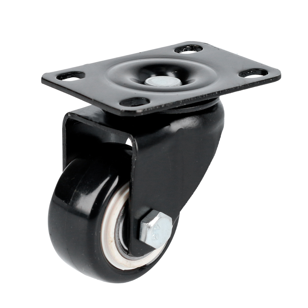 RVN5G Black Pvc Swivel Caster With Plate 2"