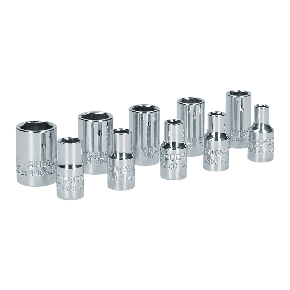 S05S 10 Socket imperial set 1/4" Surtek