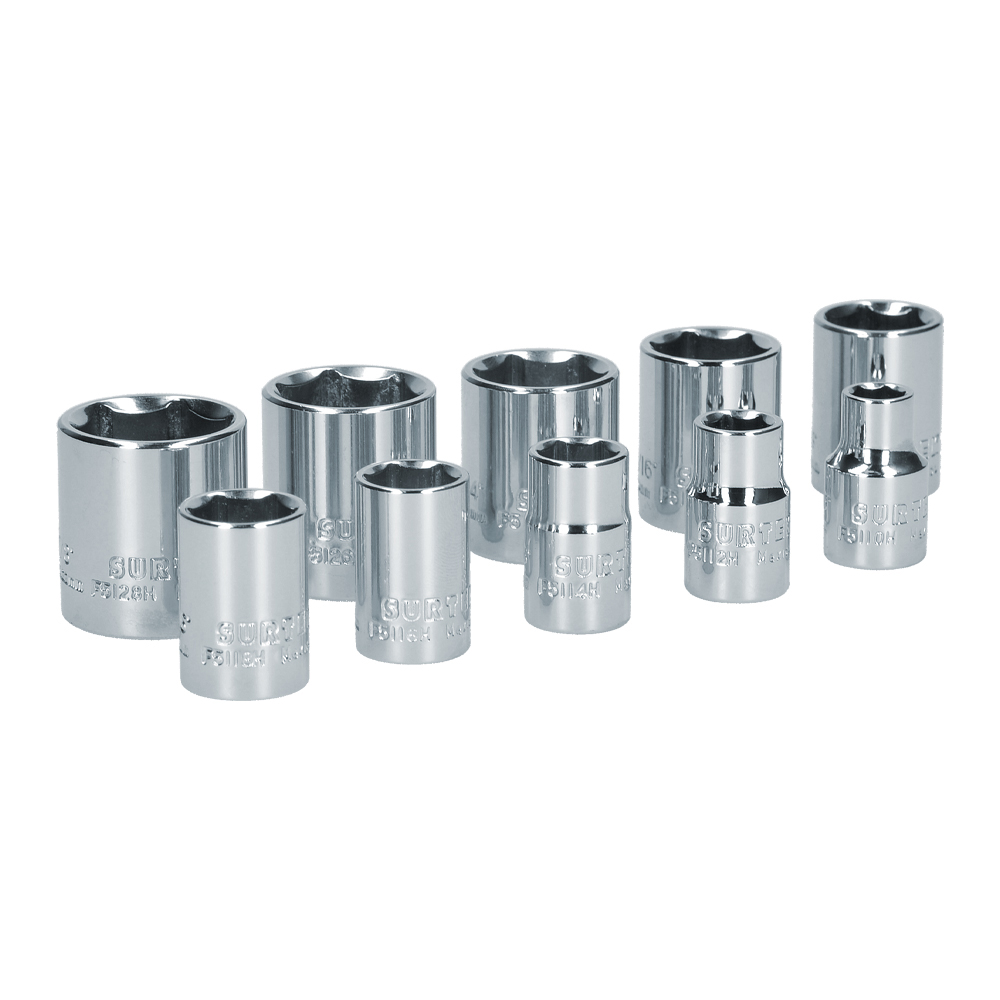 S06S 10 Socket imperial set 3/8" Surtek