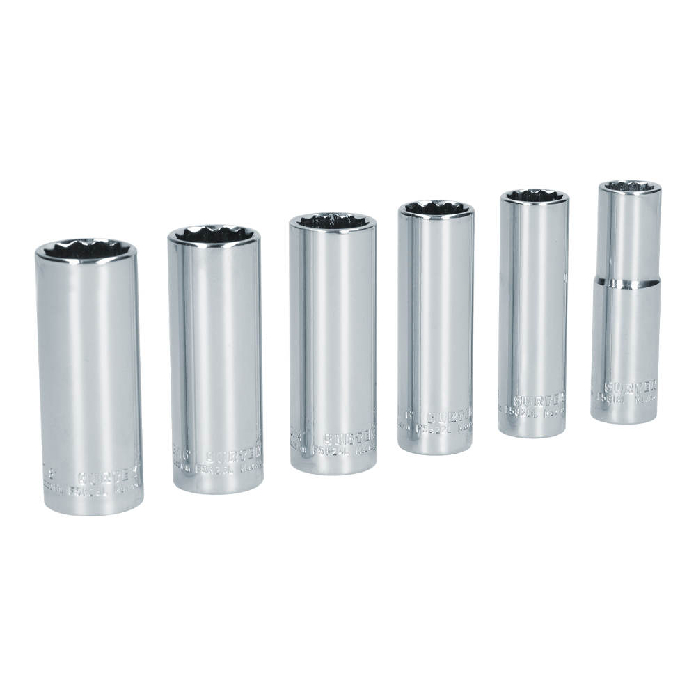 S11S 6 Long Socket imperial set 1/2" Surtek