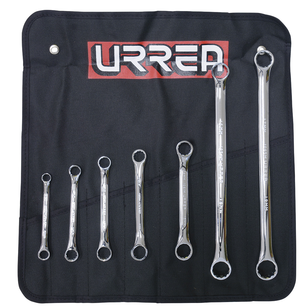 1100DM Full polished 12 - pt 15° box-end wrenches (Set of 7 pieces), metric.