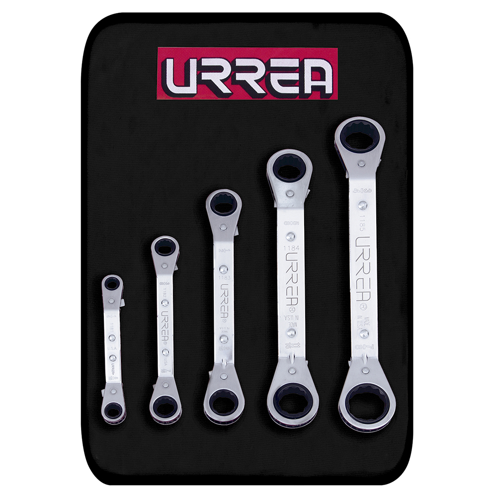 1180A 12-Pt and 6 point offset ratcheting box-end wrenches (Set of 5 piece).