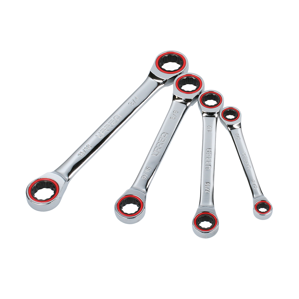 11M4 12-Point Box-end Ratcheting Wrenches Set of 4 pieces (inches).