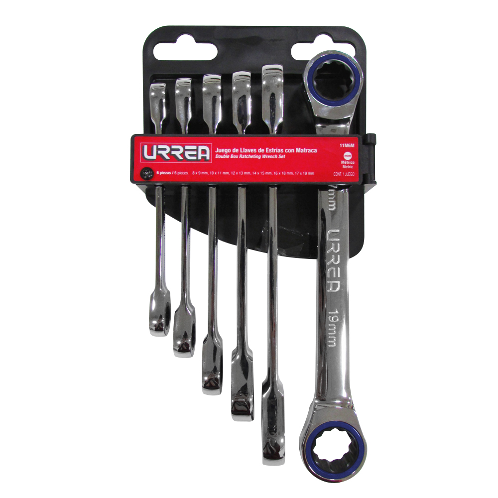 11M6M 12-Point Box-end Ratcheting Wrenches Set of 6 pieces (metric).