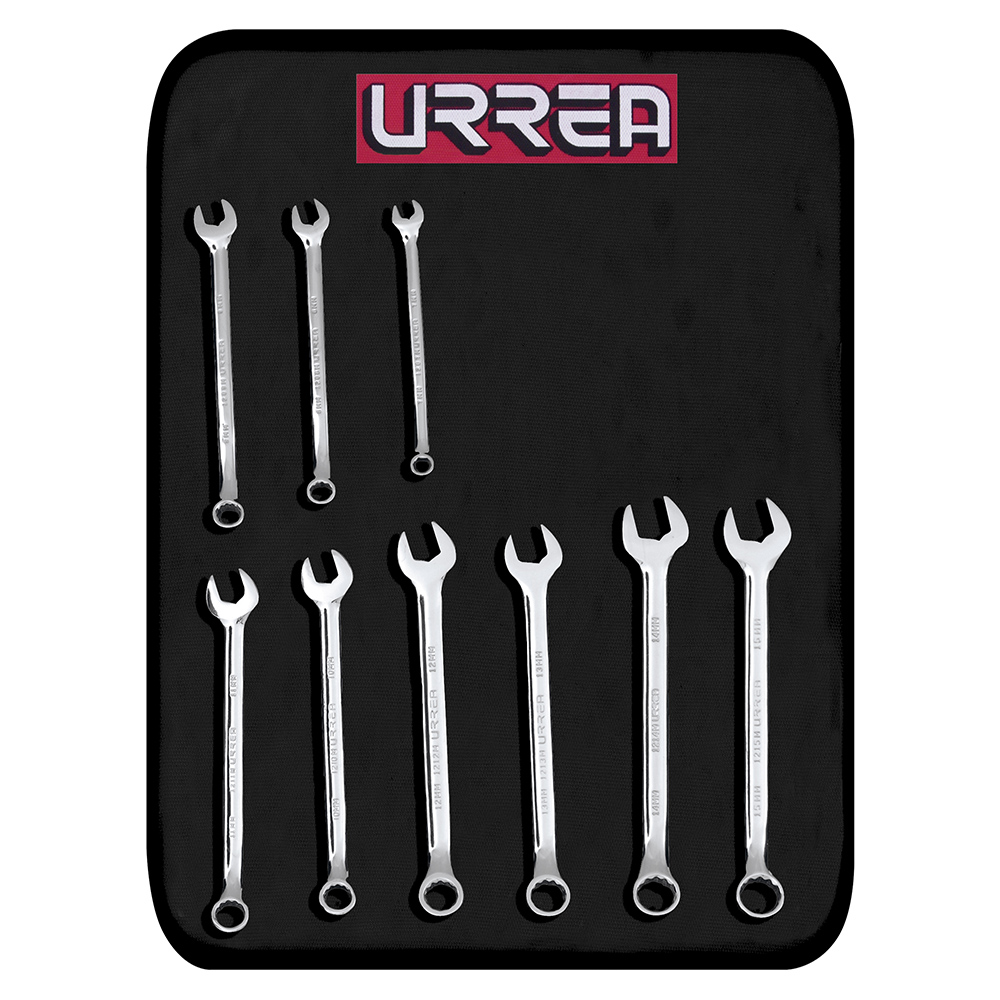 12009S Sae Full Polish Combination Wrench Set, 9 Piece