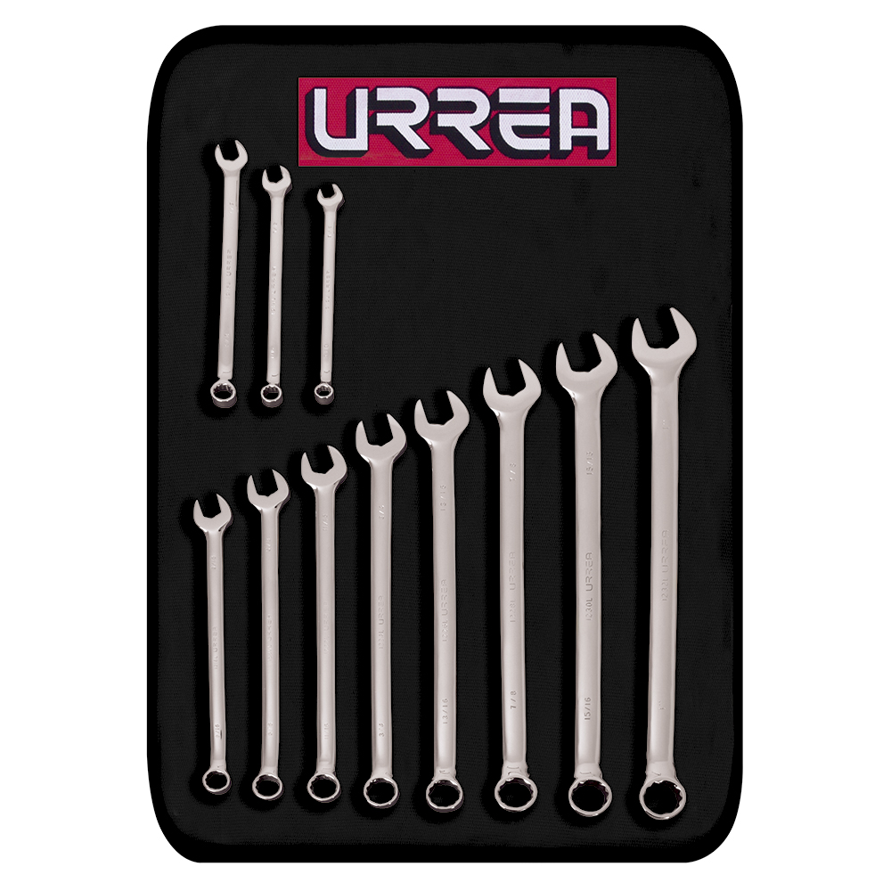 1200AL Full polished 12-pt extra long combination wrench set 11 pc