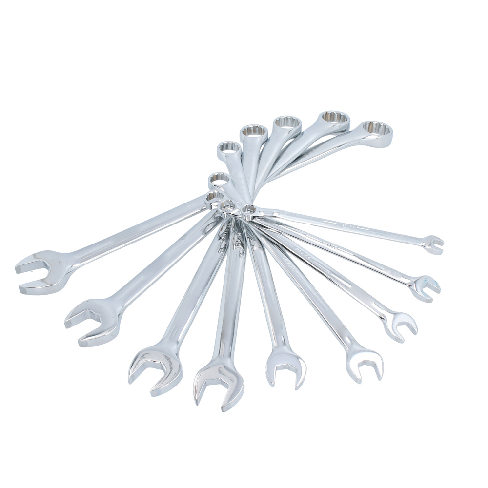 1200BL Sae Full Polish Combination Extra Large Wrench Set, 9 Piece