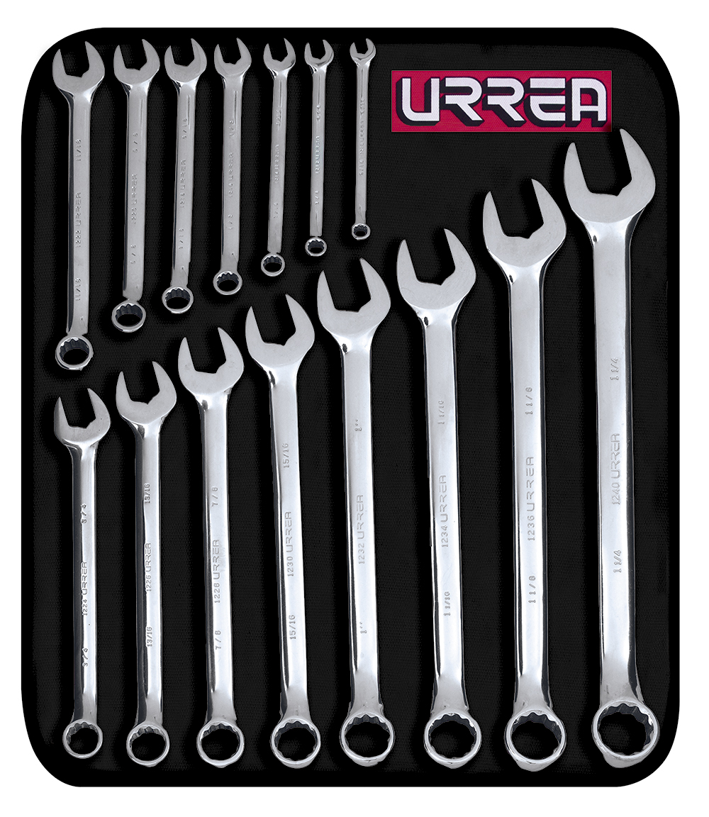 1200F Full polished 12-pt combination wrench set 15 pc