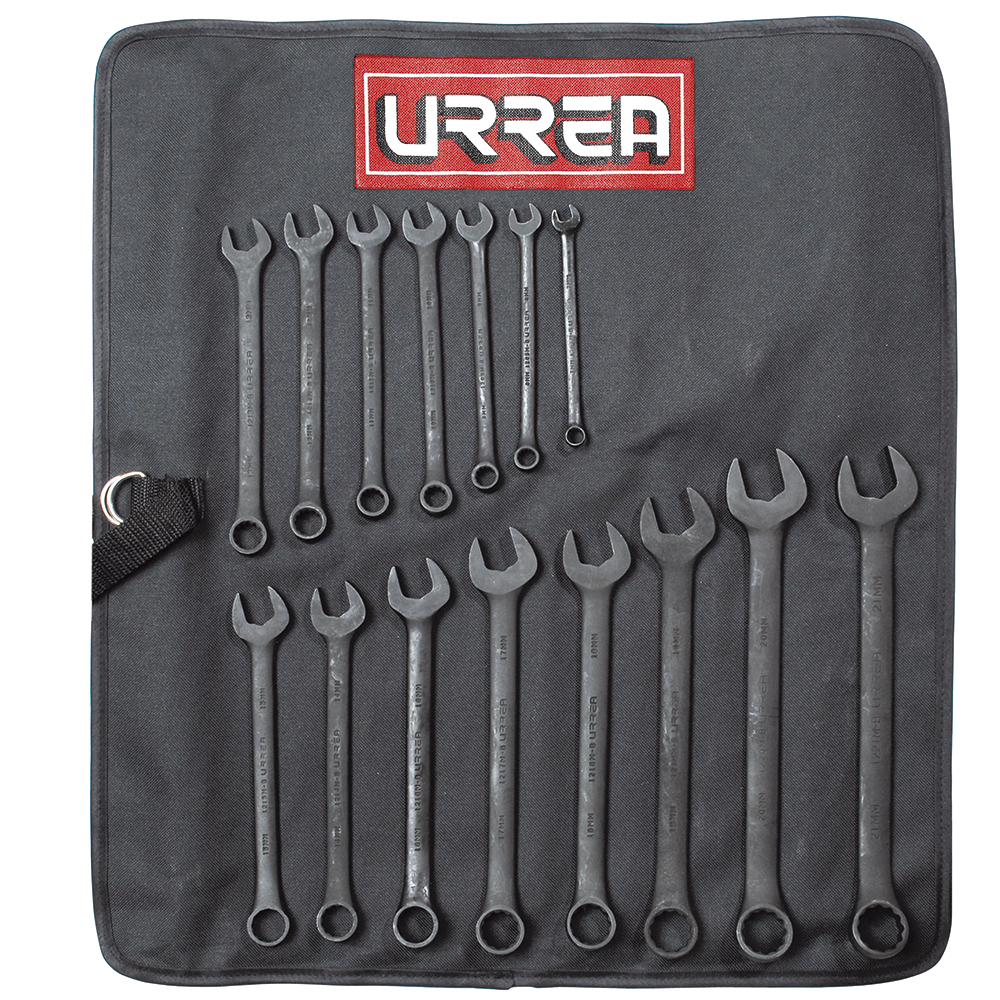 1200FB 12-point black finish combination wrench set (15 pieces).